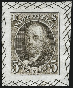 Sale 1040, Lot 1010, Essays and Proofs (Postmasters Provisionals thru 1869 Pictorial Issue)