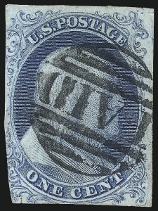 Sale 1040, Lot 1180, 1c 1851 Issue, Ty. I (Scott 5)