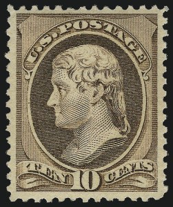 Sale 1040, Lot 1450, 1879-88 Bank Note Issues (Scott 182-218), 10c Brown (209) Sale 1040, Lot 1450, 1879-88 Bank Note Issues (Scott 182-218)