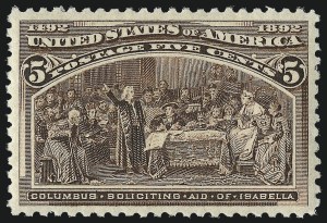Sale Number 1040, Lot Number 1481, 1893 Columbian Issue, 1c thru 50c, Singles (Scott 230-240) Sale Number 1040, Lot Number 1481, 1893 Columbian Issue, 1c thru 50c, Singles (Scott 230-240)