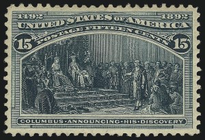 Sale Number 1040, Lot Number 1487, 1893 Columbian Issue, 1c thru 50c, Singles (Scott 230-240) Sale Number 1040, Lot Number 1487, 1893 Columbian Issue, 1c thru 50c, Singles (Scott 230-240)