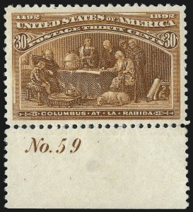 Sale 1040, Lot 1491, 1893 Columbian Issue, 1c thru 50c, Singles (Scott 230-240)