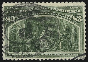 Sale 1040, Lot 1507, 1893 Columbian Issue, $1.00-$5.00, Singles (Scott 241-245), $3.00 Columbian (243) Sale 1040, Lot 1507, 1893 Columbian Issue, $1.00-$5.00, Singles (Scott 241-245)