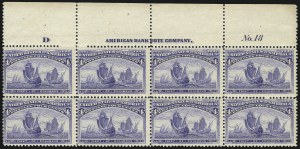 Sale 1040, Lot 1529, 1893 Columbian Issue, Multiples (Scott 230-240)
