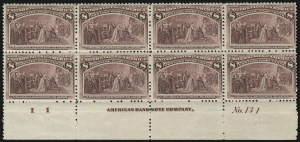Sale 1040, Lot 1538, 1893 Columbian Issue, Multiples, cont. incl. Panes & Sheets (Scott 230-245)