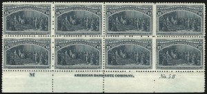Sale 1040, Lot 1544, 1893 Columbian Issue, Multiples, cont. incl. Panes & Sheets (Scott 230-245)