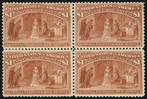 Sale 1040, Lot 1550, 1893 Columbian Issue, Multiples, cont. incl. Panes & Sheets (Scott 230-245)
