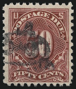 Sale 1040, Lot 2137, Postage Due (Scott J2-J96a), 50c Carmine Lake (J58) Sale 1040, Lot 2137, Postage Due (Scott J2-J96a)
