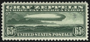 Sale 1044, Lot 316, Back-of-Book Issues (Scott C, E, Q, JQ, RW), 65c Graf Zeppelin (C13) Sale 1044, Lot 316, Back-of-Book Issues (Scott C, E, Q, JQ, RW)