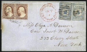 Sale 1045, Lot 11, Hawaii Missionary Covers: The Dawson Cover