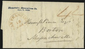 Sale 1045, Lot 6, First and Second Treaty Period: Honolulu Straightline Markings