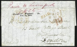 Sale 1045, Lot 7, First and Second Treaty Period: Honolulu Straightline Markings