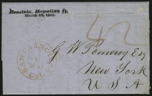 Sale 1045, Lot 8, First and Second Treaty Period: Honolulu Straightline Markings