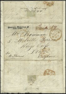 Sale 1045, Lot 9, First and Second Treaty Period: Honolulu Straightline Markings
