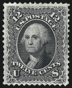 Sale 1050, Lot 222, 1867-68 Grilled Issue and 1875 Re-Issue (Scott 83-105), 12c Black, F. Grill (97) Sale 1050, Lot 222, 1867-68 Grilled Issue and 1875 Re-Issue (Scott 83-105)
