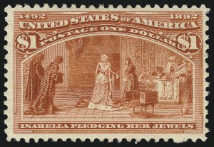 Sale 1050, Lot 371, $1.00-$5.00 1893 Columbian Issue (Scott 241-245), $1.00 Columbian (241) Sale 1050, Lot 371, $1.00-$5.00 1893 Columbian Issue (Scott 241-245)