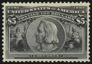 Sale 1050, Lot 392, $1.00-$5.00 1893 Columbian Issue (Scott 241-245)