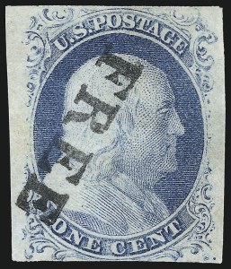 Sale 1050, Lot 92, 1c 1851-56 Issue (Scott 5A-9)