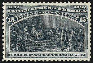Sale Number 1057, Lot Number 823, 1893 Columbian Issue (Scott 230-245) Sale Number 1057, Lot Number 823, 1893 Columbian Issue (Scott 230-245)