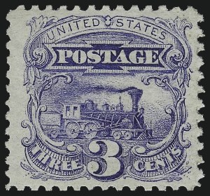 Sale 1061, Lot 3532, 1869 Pictorial Issue (Scott 112-122a), 3c Ultramarine (114) Sale 1061, Lot 3532, 1869 Pictorial Issue (Scott 112-122a)