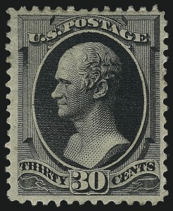 Sale 1061, Lot 3627, 1879-88 American Bank Note Co. Issue (Scott 182-218), 30c Full Black (190) Sale 1061, Lot 3627, 1879-88 American Bank Note Co. Issue (Scott 182-218)