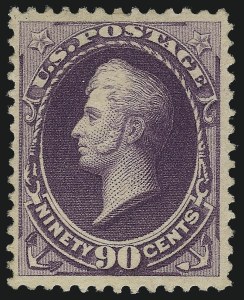 Sale 1061, Lot 3643, 1879-88 American Bank Note Co. Issue (Scott 182-218), 90c Purple (218) Sale 1061, Lot 3643, 1879-88 American Bank Note Co. Issue (Scott 182-218)