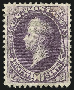 Sale 1061, Lot 3644, 1879-88 American Bank Note Co. Issue (Scott 182-218), 90c Purple (218) Sale 1061, Lot 3644, 1879-88 American Bank Note Co. Issue (Scott 182-218)
