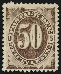 Sale 1061, Lot 4105, Postage Due, 50c Brown (J7) Sale 1061, Lot 4105, Postage Due