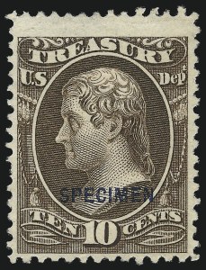 Sale 1061, Lot 4210, Official Specimens