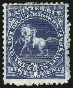 Sale 1061, Lot 4386, Private Die Medicine Stamps, Ayer thru Dalley`s, Dr. C. F. Brown, 1c Blue, Watermarked (RS36d) Sale 1061, Lot 4386, Private Die Medicine Stamps, Ayer thru Dalley`s