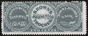 Sale 1061, Lot 4388, Private Die Medicine Stamps, Ayer thru Dalley`s, John I. Brown & Son, 2c Green, Pink Paper (RS40c) Sale 1061, Lot 4388, Private Die Medicine Stamps, Ayer thru Dalley`s