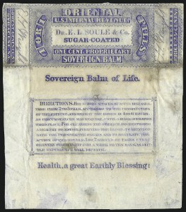 Sale 1061, Lot 4470, Private Die Medicine Stamps, Kelly thru Zeilin