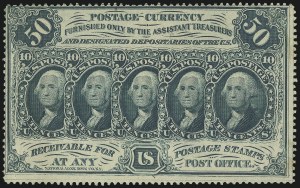 Sale 1061, Lot 4557, Postal Savings and Postage Currency, 5c-50c Postage Currency, "ABCo" Imprint, Perforated and Imperforate (PC1-PC8) Sale 1061, Lot 4557, Postal Savings and Postage Currency