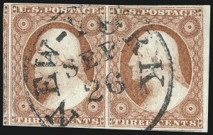 Sale 1062, Lot 107, 3c 1851-56 Issue (Scott 10-11A)