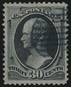 Sale 1062, Lot 393, 1873 Continental Bank Note Co. Issue (Scott 156-166), 30c Gray Black (165) Sale 1062, Lot 393, 1873 Continental Bank Note Co. Issue (Scott 156-166)