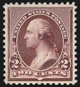 Sale 1062, Lot 410, 1879-93 American Bank Note Co. Issues (Scott 182-229), 2c Lake (219D) Sale 1062, Lot 410, 1879-93 American Bank Note Co. Issues (Scott 182-229)
