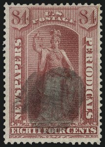 Sale 1062, Lot 868, Newspapers and Periodicals, 84c Rose, 1875 Issue (PR22) Sale 1062, Lot 868, Newspapers and Periodicals