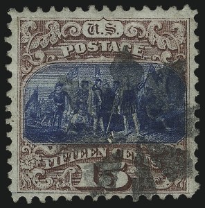 Sale 1067, Lot 1114, 1869 Pictorial Issue and 1875 Re-Issue (Scott 112b-133a), 15c Brown & Blue, Ty. I (118) Sale 1067, Lot 1114, 1869 Pictorial Issue and 1875 Re-Issue (Scott 112b-133a)