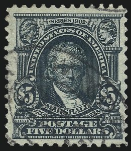 Sale 1067, Lot 1378, 1902-08 Issues (Scott 300-319), $5.00 Dark Green (313) Sale 1067, Lot 1378, 1902-08 Issues (Scott 300-319)