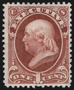 Sale 1067, Lot 1711, Officials, Newspapers, Parcel Post (Scott O, PR, Q), 1c Executive (O10) Sale 1067, Lot 1711, Officials, Newspapers, Parcel Post (Scott O, PR, Q)