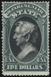 Sale 1067, Lot 1720, Officials, Newspapers, Parcel Post (Scott O, PR, Q), $5.00 State (O69) Sale 1067, Lot 1720, Officials, Newspapers, Parcel Post (Scott O, PR, Q)