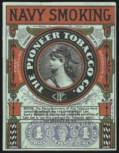 Sale 1067, Lot 500, Revenues: Tax-Paid Tobacco Issues on Paper
