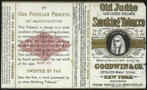 Sale 1067, Lot 502, Revenues: Tax-Paid Tobacco Issues on Paper