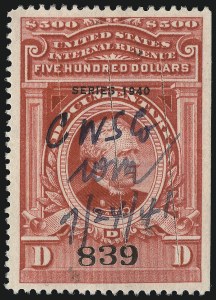 Sale 1067, Lot 585, Revenues: Documentary Issues