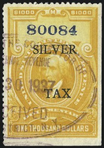 Sale 1067, Lot 673, Revenues: Playing Cards, Silver Tax, Narcotics