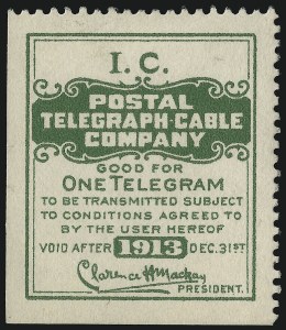 Sale 1067, Lot 771, Revenues: Hunting Permits thru Telegraph
