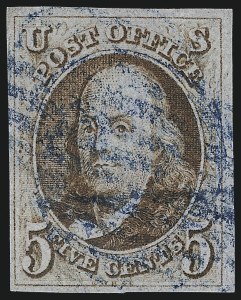 Sale 1067, Lot 852, 1847 Issue and 1875 Reproduction of 1847 Issue (Scott 1-4), 5c Red Brown (1) Sale 1067, Lot 852, 1847 Issue and 1875 Reproduction of 1847 Issue (Scott 1-4)