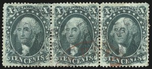 Sale 1067, Lot 964, 10c-90c 1857-60 Issue (Scott 31-39)