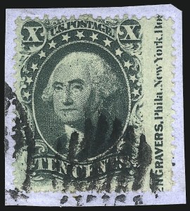 Sale 1067, Lot 969, 10c-90c 1857-60 Issue (Scott 31-39)