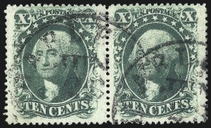 Sale 1067, Lot 975, 10c-90c 1857-60 Issue (Scott 31-39)